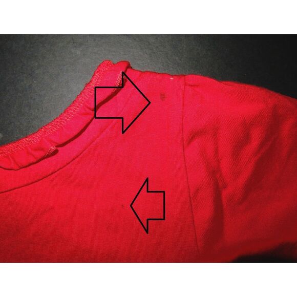 Baby Gassy Gooma girls red black tuxedo ruffle short sleeve top shirt holiday 6 - Picture 3 of 5